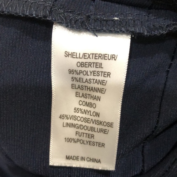 Adrianna Papell Dress Size US 10 Navy Blue Ribbed Floral Lace - Picture 7 of 10